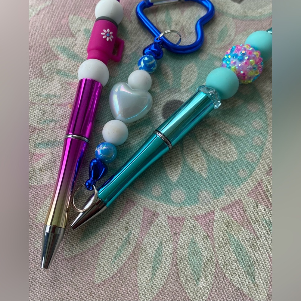 Assorted Beaded Pen Set - Cute Character & Bright Colors - Picture 2 of 7